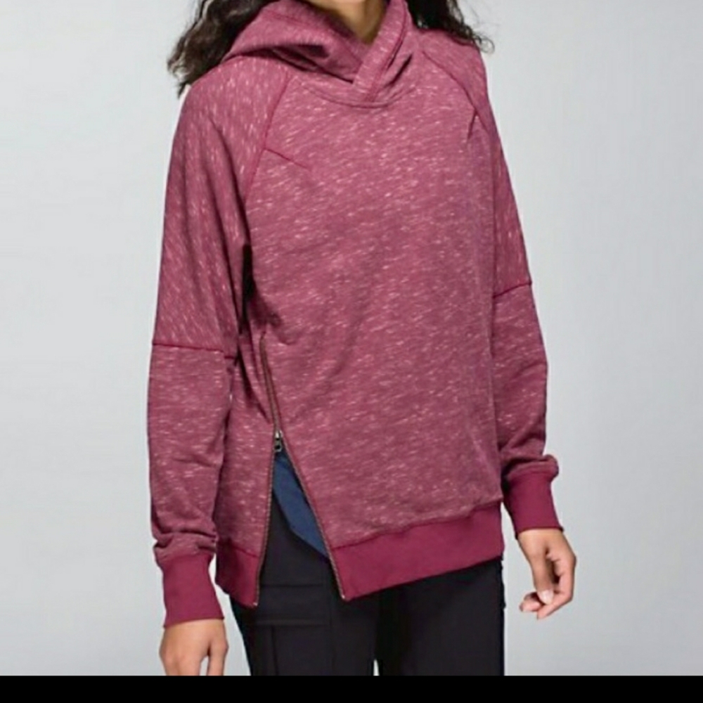 lululemon athletica Marled Burgundy Hooded Pullover